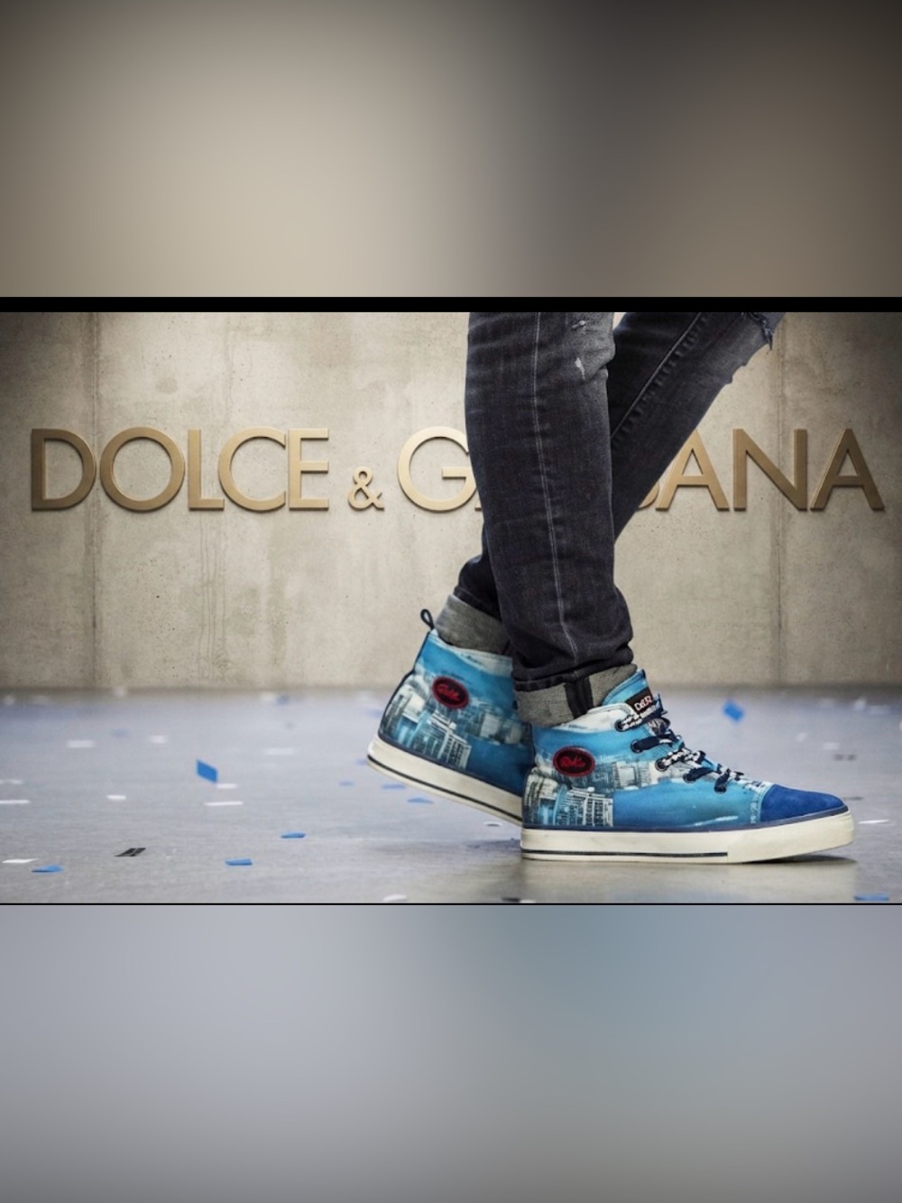 Authentic Dolce & Gabbana luxury designer boys signature sneakers sz 7